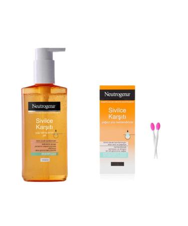 Neutrogena Visibly Clear Anti-Acne Cleansing Gel & Oil-Free Moisturizer & 2-Pack Blackhead Cleanser.