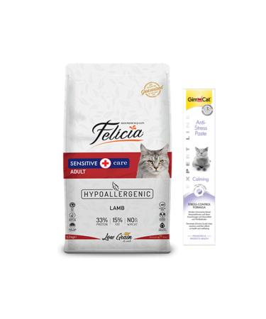 Felicia Lamb Adult Cat Food 2 kg + Gimcat Anti-stress Paste Cat Paste 50gr