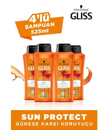 Gliss Sun Protect Shampoo 525 ml X 4 Pieces