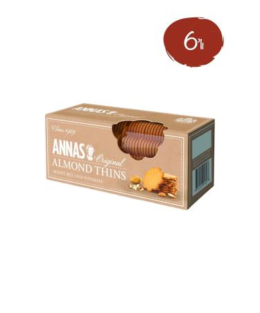 Vegan World Annas Original Almond Flavored Biscuits 150 Gr. X6