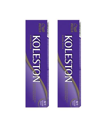 Wella Koleston Tube Ash Light Blonde 8/1 Hair Dye 2 Pack
