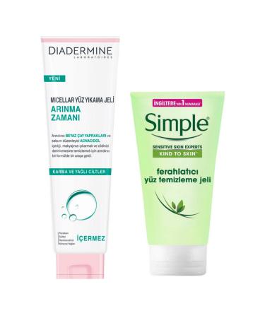 Diadermine Cleansing Time Face Wash Gel 150ml and Simple Refreshing Face Cleansing Gel 150ml 869900100437828