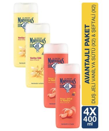 Le Petit Marseillais Vanilla Milk & White Peach Nectarine Bath & Shower Gel Moisturizing Body Shampoo