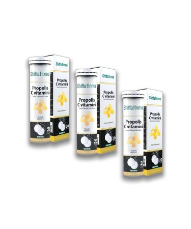 Shiffa Home Propolis & Vitamin C 20 Effervescent Tablets X 3 Pieces