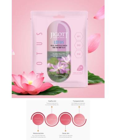 Jigott Lotus Revitalizing Moisturizing and Brightening Real Ampoule Mask - Buy Online on GoSupps.com