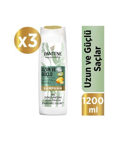 Pantene Long and Strong Shampoo Bamboo and Biotin 400 ml x 3 pcs