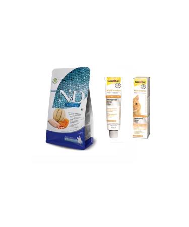 N & D Grain Free Pumpkin & Shrimp & Melon Kitten Food 1.5 Kg + Gimcat Multi Vitamin 20 Gr