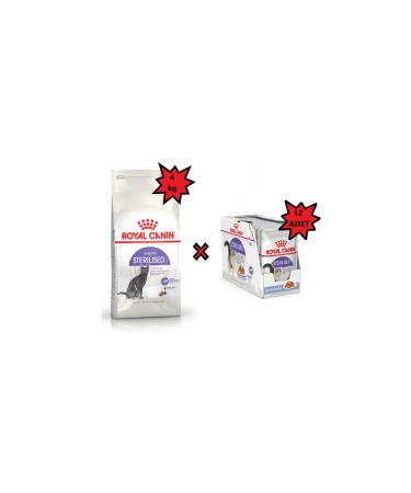 Royal Canin Sterilised 37 Cat Dry Food 4 Kg And Sterilised Jelly Neutered Cat Pouch Wet Food 85 Gr X 12 Pieces