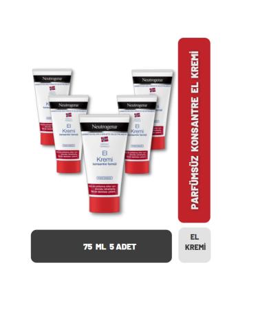 Neutrogena Concentrated Unscented Hand Cream 75 Ml 5 Pieces