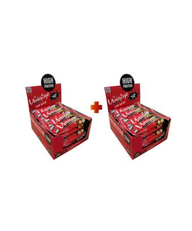 Uniq2go Chocodark Hazelnut Bitter 16 x 2 Boxes (total 32 pieces) 38g Protein Bar