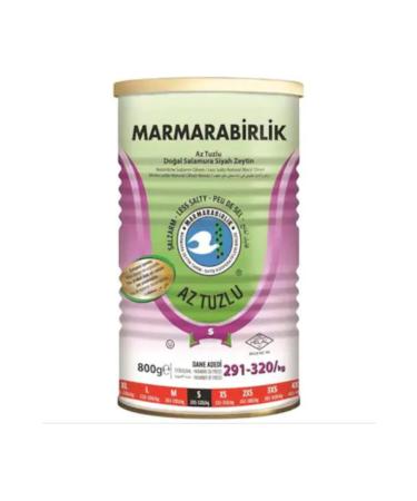 Marmarabirlik Natural Black Olives in Brine Lightly Salted 800 grams