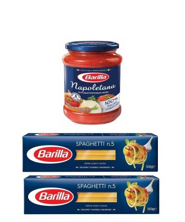 Barilla 2 Pieces Spaghetti Pasta 500 grams and 1 Piece Napoletana Sauce 400 grams