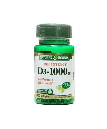 Solgar Vitamin D3 1000 Iu 100 Capsules + Nature's Bounty Vitamin D3 1000 Iu 100 Softgel - Buy Online on GoSupps.com