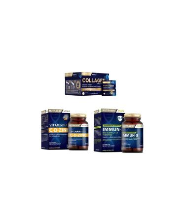 Nutraxin Collagen 30 Sachet 10000 Mg + Vitamin Max (c d zinc) 60 Tablets + Immun-s 60 Tablets