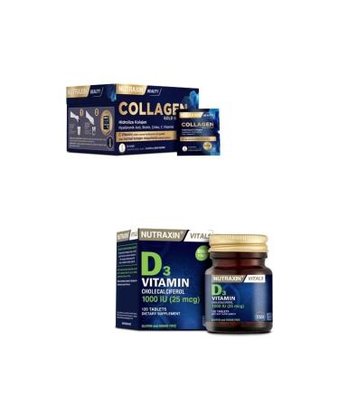 Nutraxin Collagen 30 Sachet 10000 Mg + Vitamin D3 1000 Iu 120 Tablets