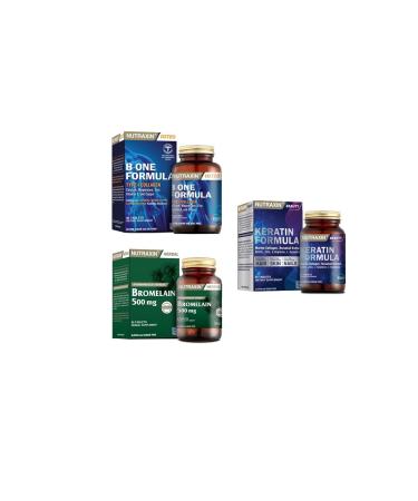 Nutraxin B-one Formula 90 Tablet + Bromelain 60 Capsule + Keratin Formula 60 Tablet