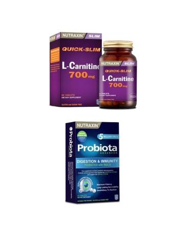 Nutraxin Quick Slim L-carnitine 700 Mg 60 Tablets + Probiota 60 Tablets
