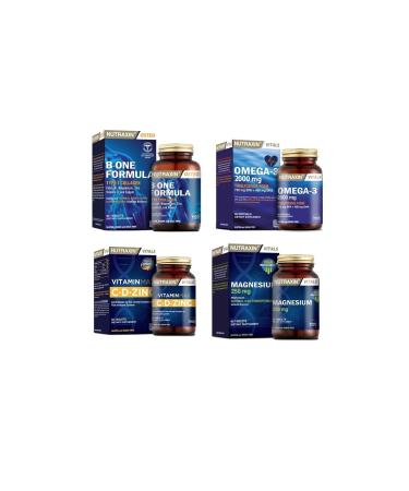 Nutraxin B-one Formula 90 Tablets + Omega 3 2000 Mg 60 Capsules + Vitamin Max (c d zinc) 60 Tablets + Magnesium