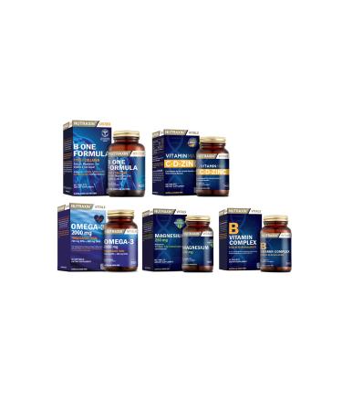 Nutraxin B-one Formula 90 Tablets + Omega 3 Fish Oil 60 Capsules + Vitamin Max + B Vitamin Complex + Magnesium