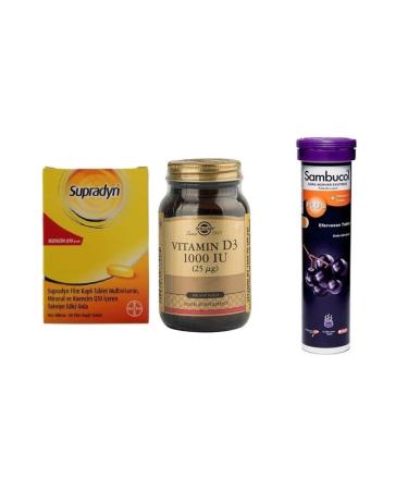Solgar Supradyn Coenzyme Q10 30 Film Coated Tablets Vitamin D3 1000 Iu 100 Tablets Sambucol Plus Efferves