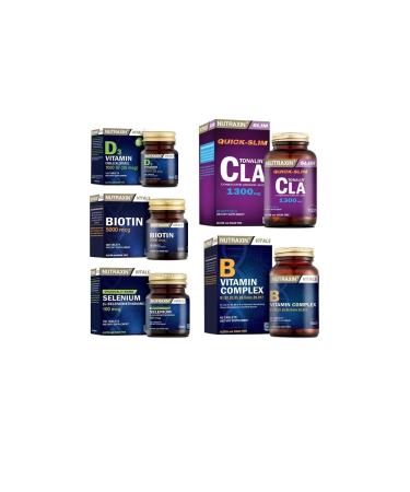 Nutraxin Tonalin Cla 1300 Mg 60 Capsules + Biotin + Selenium + Vitamin D3 + Vitamin B 60 Tablets