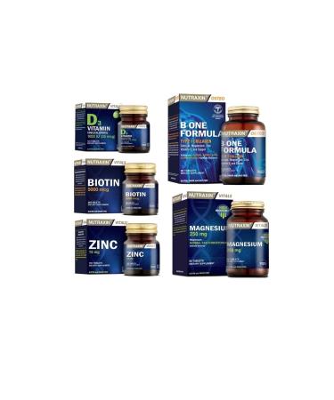Nutraxin B-one Formula 90 Tablets + Biotin + Vitamin D3 + Zinc and Magnesium Supplement