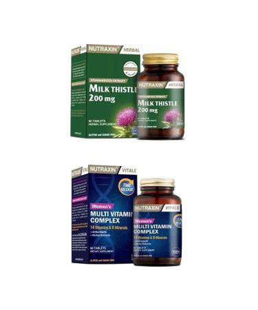 Nutraxin Milk Thistle 60 Tablets + Multivitamin and Mineral Complex Women 60 Tablets