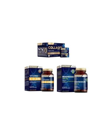 Nutraxin Collagen 30 Sachet 10000 Mg + Vitamin Max (c d zinc)60 Tablets + Magnesium 60 Tablets