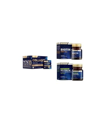 Nutraxin Collagen 30 Sachet 10000 Mg + Biotin 30 Tablets + Selenium 100 Tablets