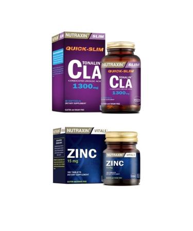 Nutraxin Tonalin Cla 1300 Mg 60 Capsules + Zinc Supplement 15 Mg 100 Tablets
