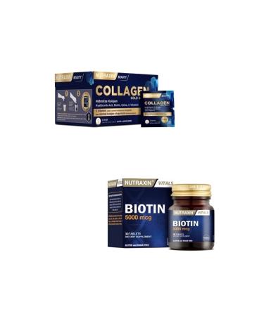 Nutraxin Collagen 30 Sachet 10000 Mg + Biotin 5000 Mcg 30 Tablets