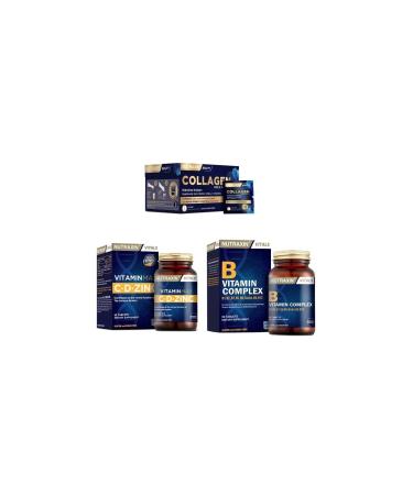 Nutraxin Collagen 30 Sachet 10000 Mg + Vitamin Max (c d zinc)60 Tablets + Vitamin B 60 Tablets