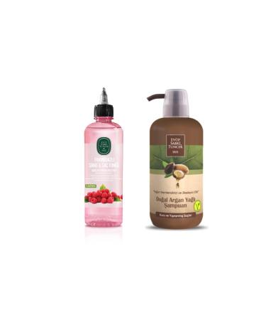 Ey p Sabri Tuncer Raspberry Vinegar & Hair Tonic 500 Ml and Natural Argan Oil Shampoo 600 Ml Pet Bottle