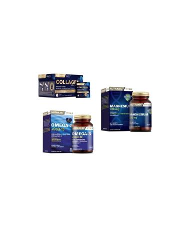 Nutraxin Collagen 30 Sachet 10000 Mg +omega 3 +coq-10(coenzyme) 60 Capsules + Magnesium 60 Tablets