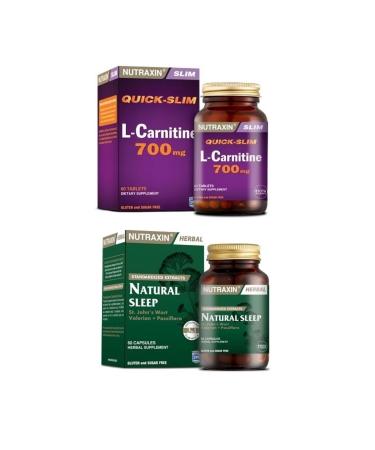 Nutraxin Quick Slim L-carnitine 700 Mg 60 Tablets + Natural Sleep 60 Capsules