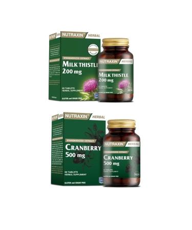 Nutraxin Milk Thistle 60 Tablets + Cranberry 500 Mg 60 Tablets