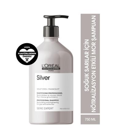 L'oreal Professionnel Serie Expert Silver Color Balancing Purple Shampoo for Very Light Blonde Grey and White Hair 750ml