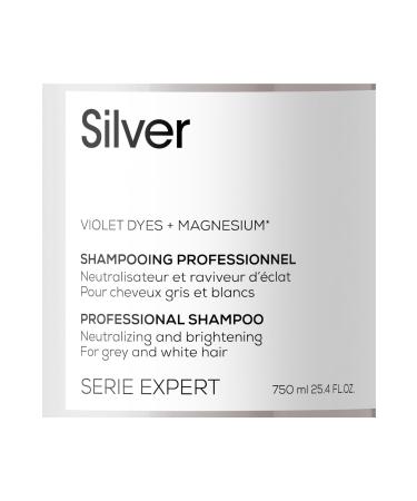 L'oreal Professionnel Serie Expert Silver Color Balancing Purple Shampoo for Very Light Blonde Grey and White Hair 750ml - Buy Online on GoSupps.com