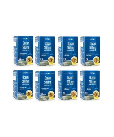 Ocean Ocean 500 Mg Fish Oil Lemon Flavored 60 Softgel Capsules*8 Pieces