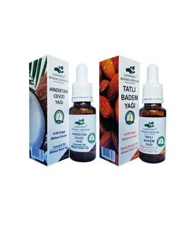 al ko lu Herbal Products Sweet Almond Oil Coconut Oil 2-Pack Advantage Pack 20 Ml