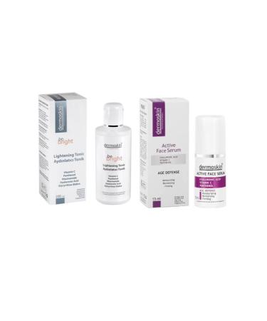 Dermoskin Bb Brightening Tonic for Spotted Skin 200ml + Active Face Serum 15ml Advantage Package