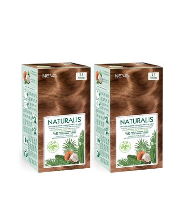 NEVA COSMETICS Naturalis Hair Dye 7.3 Caramel Blonde 0 Vegan Set of 2