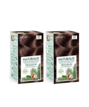NEVA COSMETICS Naturalis Hair Dye 6.77 Hot Chocolate 0 Vegan Set of 2