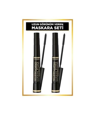 L'Oreal Paris L'or al Paris Telescopic Carbon Black Mascara - Black Set of 2