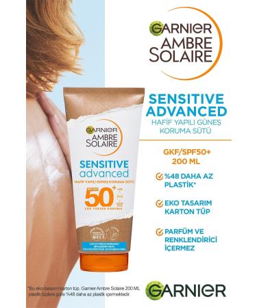 Garnier Ambre Solaire Sensitive Advanced Sun Protection Milk Gkf50 200ml - Buy Online on GoSupps.com