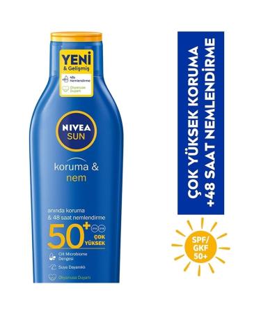 NIVEA Sun Protection & Moisture Sun Lotion 50+gkf 200 Ml - Buy Online on GoSupps.com