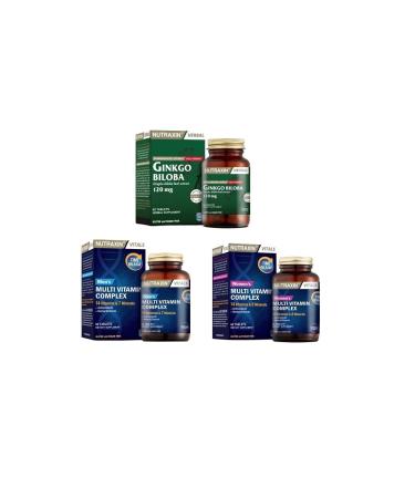 Nutraxin Ginkgo Biloba 60 Tablets+ Multivitamin & Mineral Supplement for Women and Men