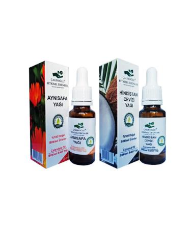 al ko lu Herbal Products % Coconut Oil Calendula Oil Advantage Package 20 Ml 2-pack