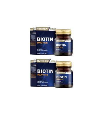 Nutraxin Vitals Biotin 5000 Mcg 30 Tablets X2 Pieces