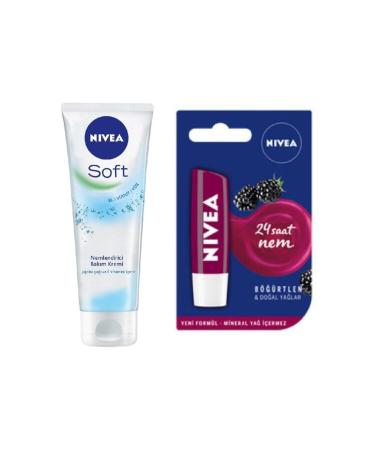 NIVEA Soft Hand and Body Cream 75 ml + Lip Blackberry 4.8 gr